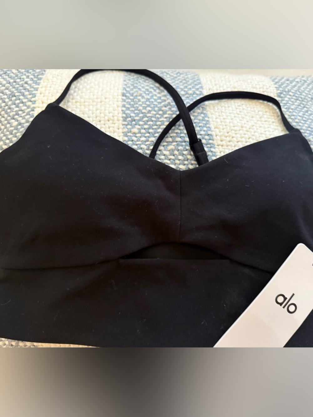 ALO Yoga Black Minimal Strappy Bra